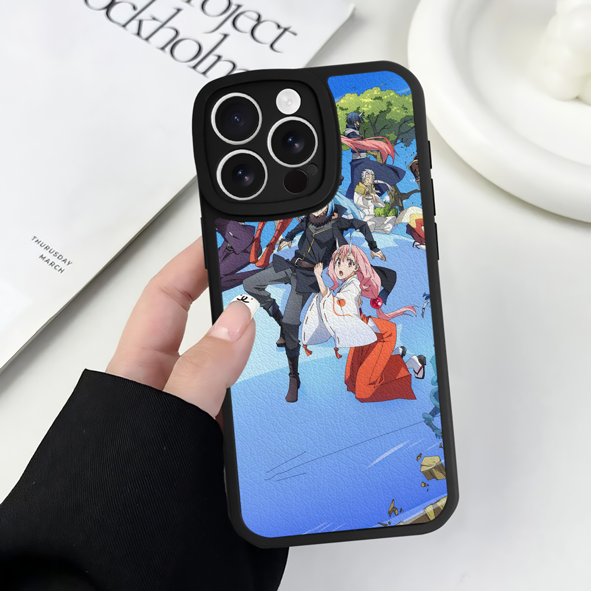 （画像用） 転スラ Regarding Reincarnated to Slime 【iPhone 16シリーズ対応】シリコンスマホケース（レザー調） 材質：シリコン